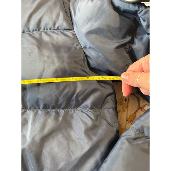 VTG WOOLRICH Goose Down Navy Blue Puffer Coat Youth XL Women’s S - Picture 5 of 7